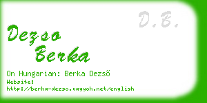 dezso berka business card